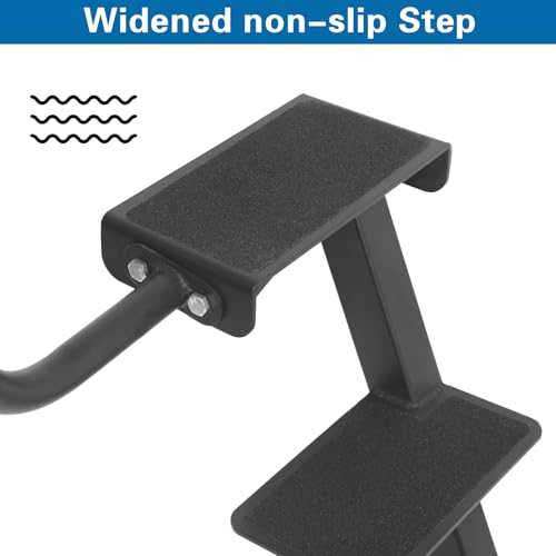 OUTPRIZE Boat Trailer Step, Heavy Duty Steel 2 Steps Ladder for Boat Trailer Tongue with Handrail, 450lbs Capacity, Black - Image 3