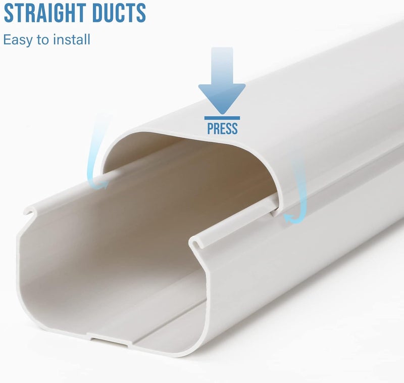 HOXHA 3" W 10Ft L Mini Split Line Set Cover Kit Air Conditioners Decorative PVC Slim Line Cover for Central AC & Heat Pumps Systems Tubing Cover - Image 5