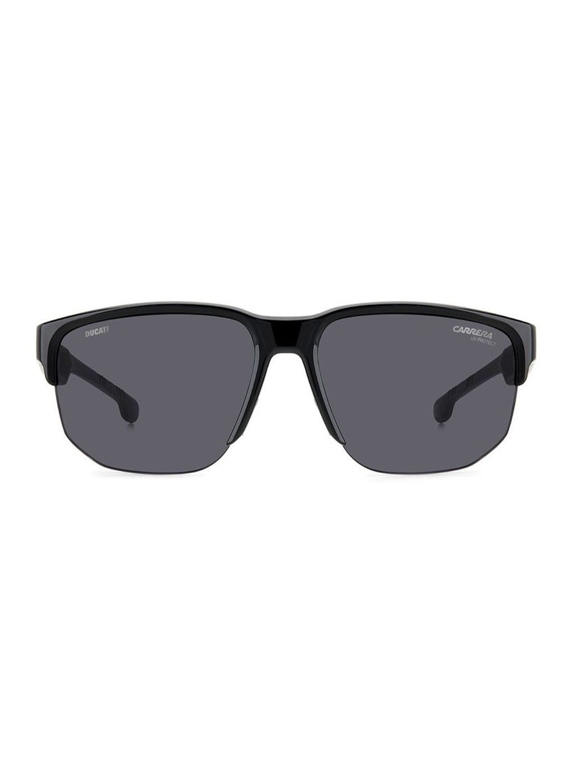 Carrera x Ducati Carrera Ducati CARDUC 028/S Men’s Square Sunglasses – 63 mm Matte Black Frame – Grey Lens  - Image 3