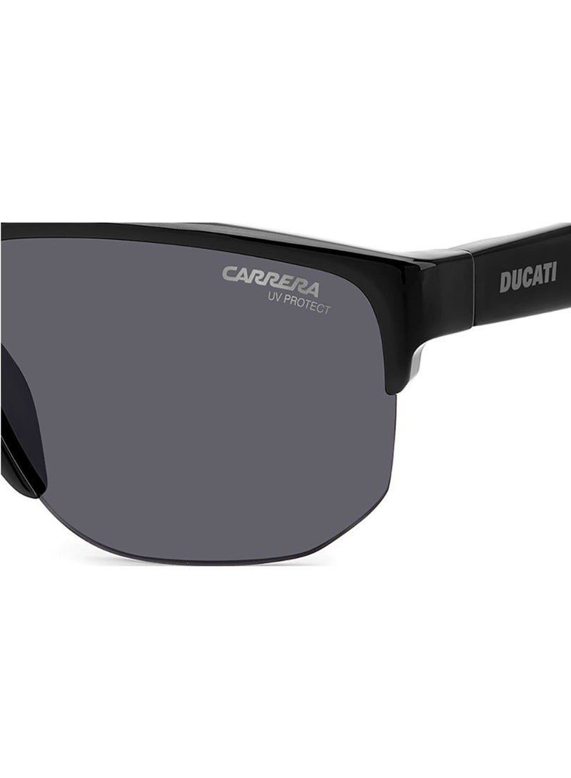 Carrera x Ducati Carrera Ducati CARDUC 028/S Men’s Square Sunglasses – 63 mm Matte Black Frame – Grey Lens  - Image 2