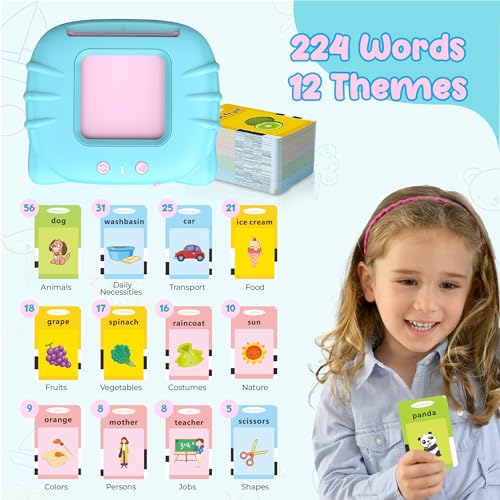 QuTZ Toddler Toys Sight Words Talking Flash Cards for Ages 2 3 4 Boys and Girls Autism Sensory Toy for Autistic Children Learning Educational Montessori Speech Therapy Toys 224 Sight Words - Image 5