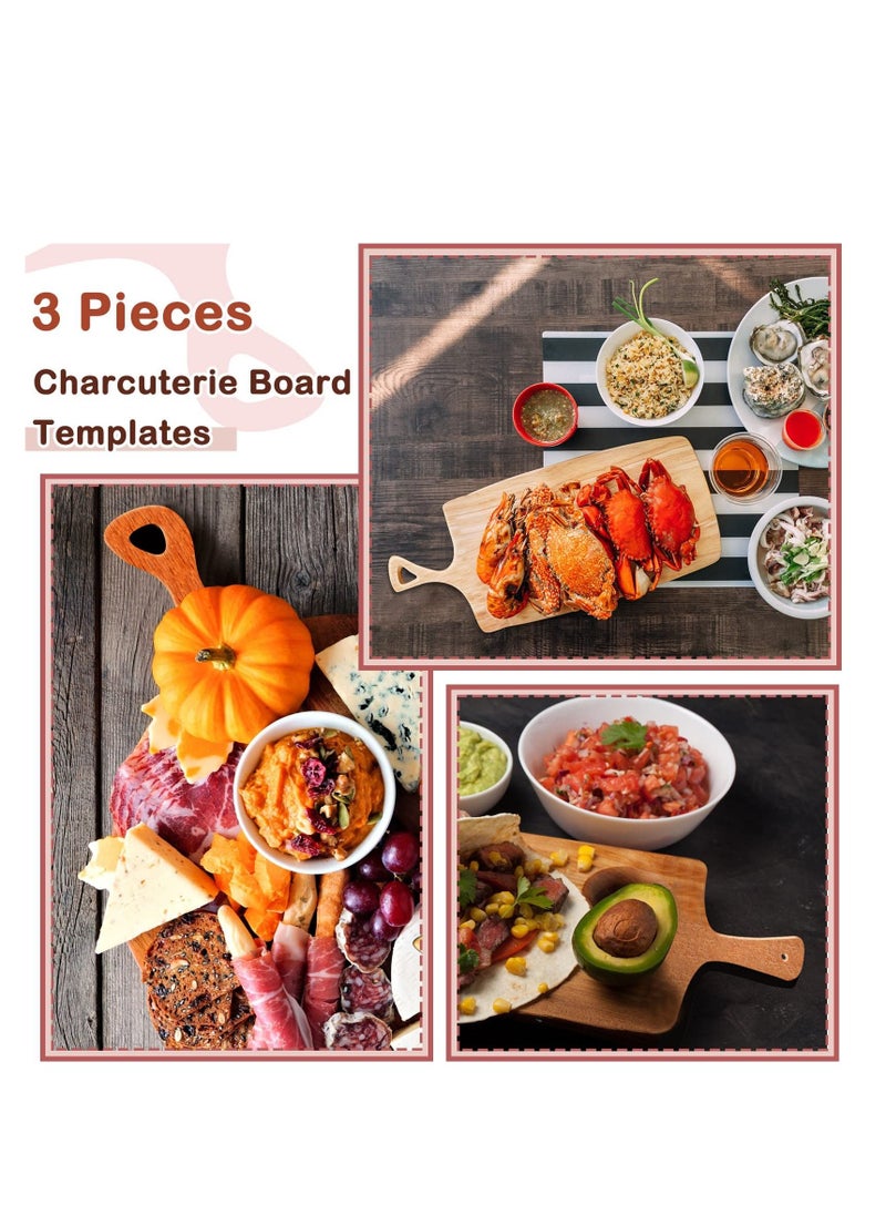 SYOSI - Router Templates for Woodworking, 3PCS Charcuterie Template Acrylic Handle Cutting Board Router Template, Angled Curvy Tracing Stencils Guide Tools for Kitchen - Image 1