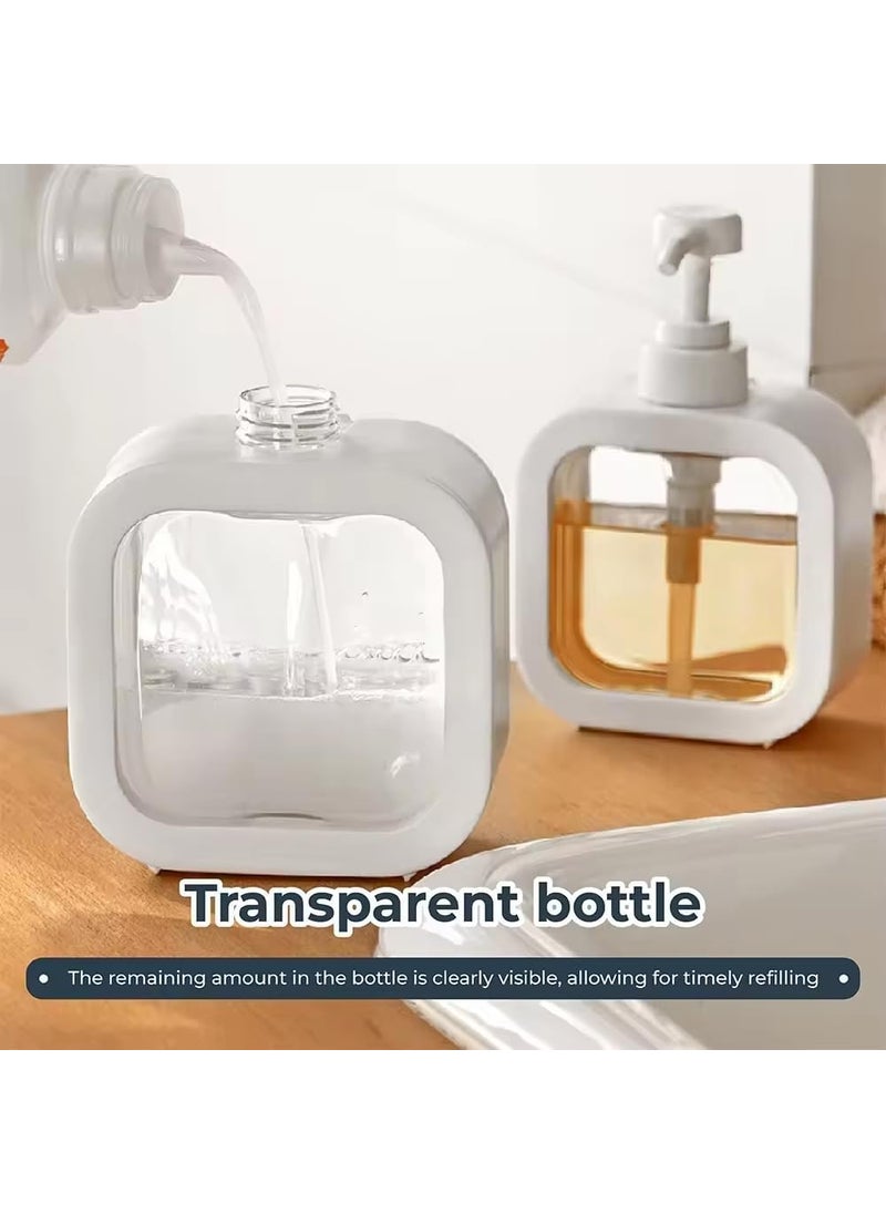 DD RETAILS DD Retails Modern Detachable Soap Dispenser || Multipurpose Reusable Liquid Bottle || Soap Dispenser for Liquid, Shampoo, Conditioner, Shower Gel, Hand Wash (Pack of 1) (Square)  - Image 4
