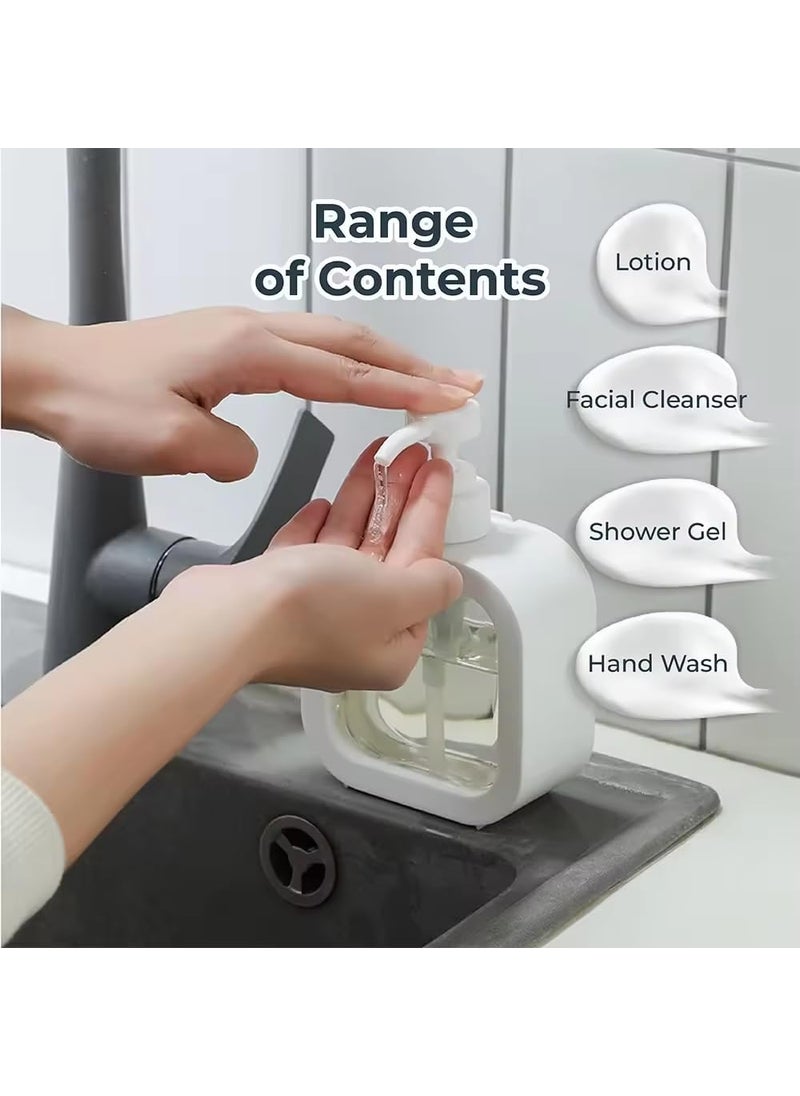 DD RETAILS DD Retails Modern Detachable Soap Dispenser || Multipurpose Reusable Liquid Bottle || Soap Dispenser for Liquid, Shampoo, Conditioner, Shower Gel, Hand Wash (Pack of 1) (Square)  - Image 5