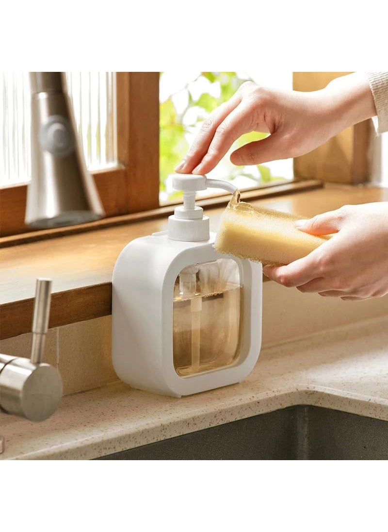 DD RETAILS DD Retails Modern Detachable Soap Dispenser || Multipurpose Reusable Liquid Bottle || Soap Dispenser for Liquid, Shampoo, Conditioner, Shower Gel, Hand Wash (Pack of 1) (Square)  - Image 1