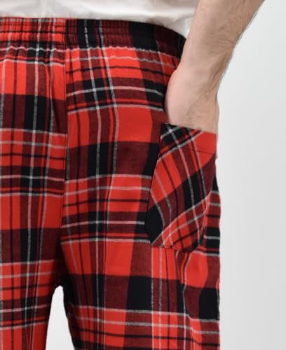 Andrew Scott Men's 3 Pack Cotton Flannel Fleece Brush Pajama Sleep & Lounge Pants (Medium, 3 Pack- Plaid -Slate Blue/Forrest Green/Red) - Image 4