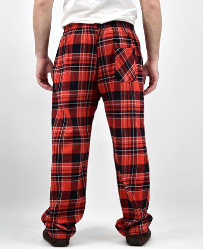 Andrew Scott Men's 3 Pack Cotton Flannel Fleece Brush Pajama Sleep & Lounge Pants (Medium, 3 Pack- Plaid -Slate Blue/Forrest Green/Red) - Image 3