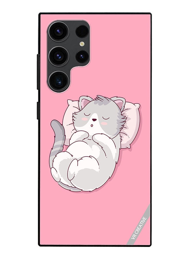VR CREATIVE Protective Case Cover For Samsung Galaxy S23 Ultra 5G Cozy Cat Design Multicolour - Image 1