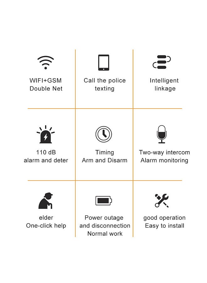 Generic - Security Alarm System  Kit Auto Dial GSM+WiFi Home Security Wireless Alarm System GSM Home Security Alarm System Motion Sensor Door/Window Sensor Remote Control - Image 1