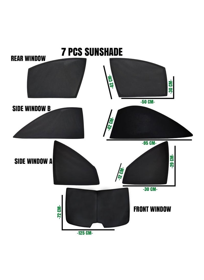 TOYOTA - 7-Piece Custom Sun Shade Set for TOYOTA COROLLA 2020-2022, Full Window Protection, UV Blocker for Front, Side, and Rear Windows - Image 1