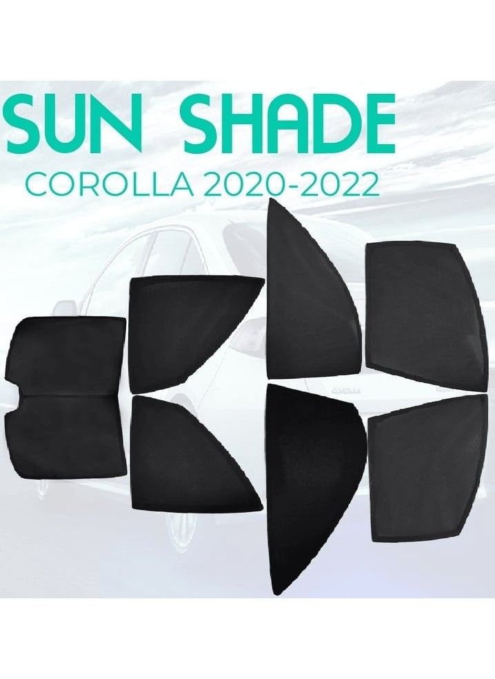 TOYOTA - 7-Piece Custom Sun Shade Set for TOYOTA COROLLA 2020-2022, Full Window Protection, UV Blocker for Front, Side, and Rear Windows - Image 1