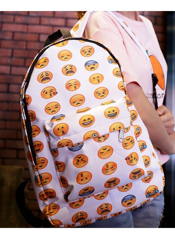 Generic - Women Canvas Backpacks Lovely Smiley Face Printing Backpacks School Bag for Teenagers Girls - Image 1