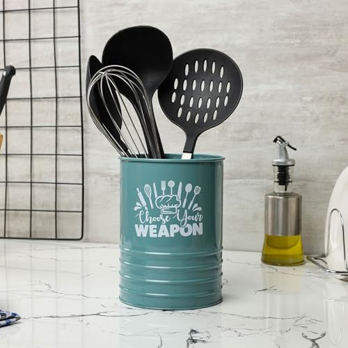 dudki Metal Cutlery Holder & Spoon Stand for Kitchen - Spoon, Knife, Fork, Chopstick, Cutlery Holder Kitchen Organizer Stand Dining Multifunctional Stand Choos Your Weapon (Moss-Green) - Image 2