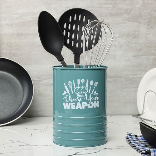 dudki Metal Cutlery Holder & Spoon Stand for Kitchen - Spoon, Knife, Fork, Chopstick, Cutlery Holder Kitchen Organizer Stand Dining Multifunctional Stand Choos Your Weapon (Moss-Green) - Image 3