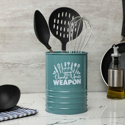 dudki Metal Cutlery Holder & Spoon Stand for Kitchen - Spoon, Knife, Fork, Chopstick, Cutlery Holder Kitchen Organizer Stand Dining Multifunctional Stand Choos Your Weapon (Moss-Green) - Image 4