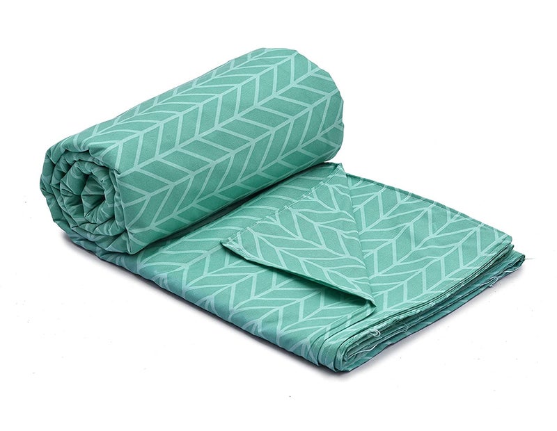 RUSTIC LINEN Soft Microfiber Cotton Printed Cotton Single Duvet Cover Combo, Self Printed Duvet Cover 60" x 90" Inch - 2 Piece Single Duvet Cover (Green and Blue) - Image 4
