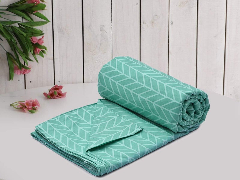 RUSTIC LINEN Soft Microfiber Cotton Printed Cotton Single Duvet Cover Combo, Self Printed Duvet Cover 60" x 90" Inch - 2 Piece Single Duvet Cover (Green and Blue) - Image 2