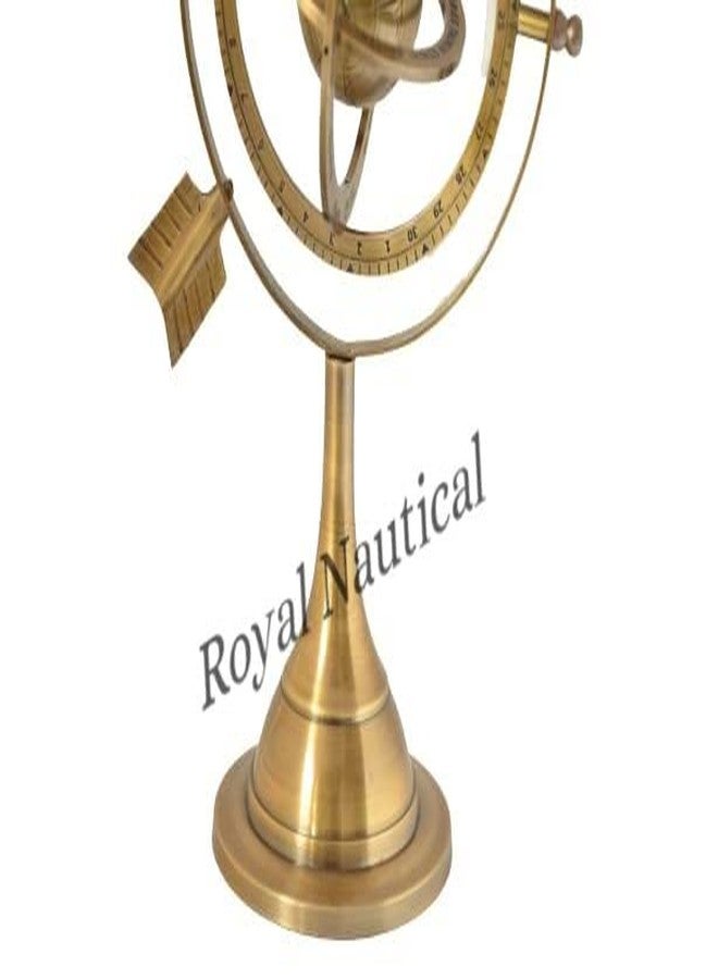 Royal Nautical Antique Astrolabe Brass Sphere 10" Brass Tabletop Armillary Nautical Sphere Globe-Brown Sphere World Globe Metal Base Unique Armillary Sphere Astrolabe Marine - Image 4