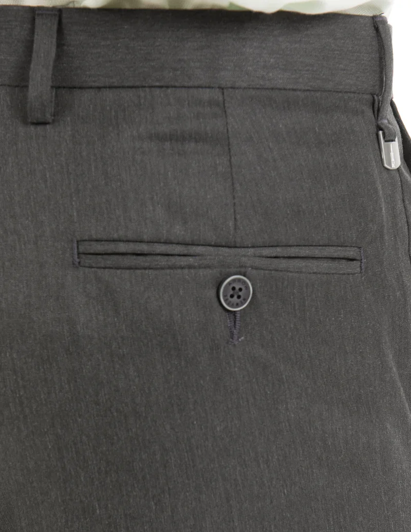 Arrow Charcoal Flat Front Tapered Fit Trousers for Men | Best Price UAE
