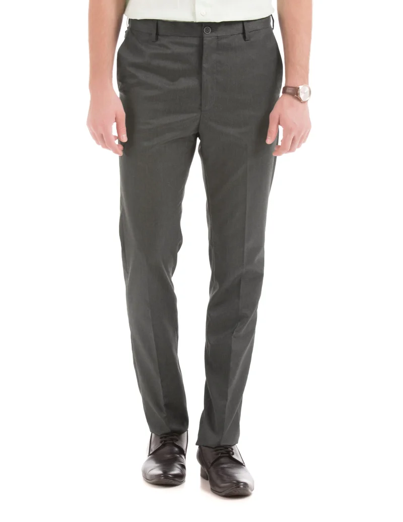 Flat Front Tapered Fit Trousers