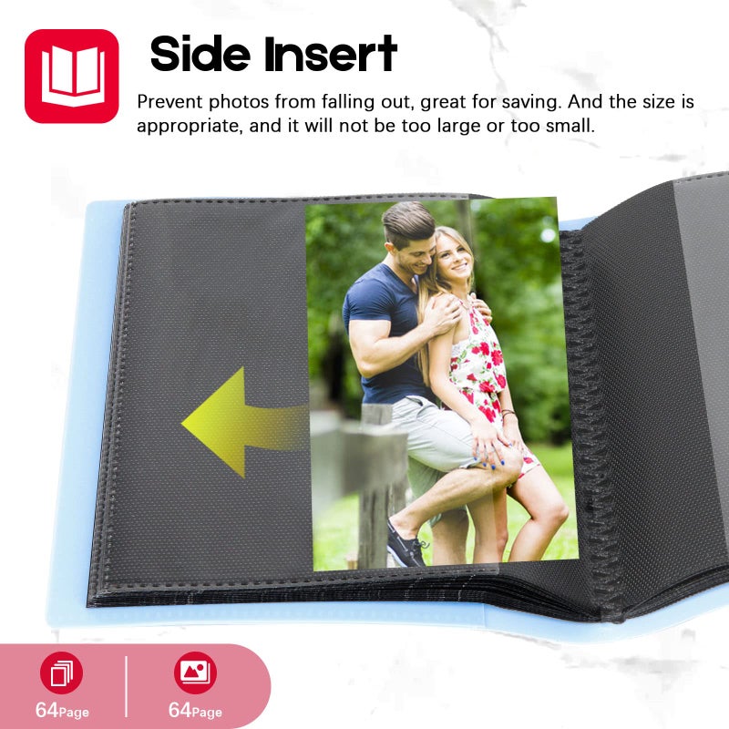Aevdor 2Pack ألبوم صور صغير 5x7 يحمل 64 صورة مع فرقة مرنة قوية 5x7 مصغرة صور الصور الألبوم للصور الفنية - Image 5
