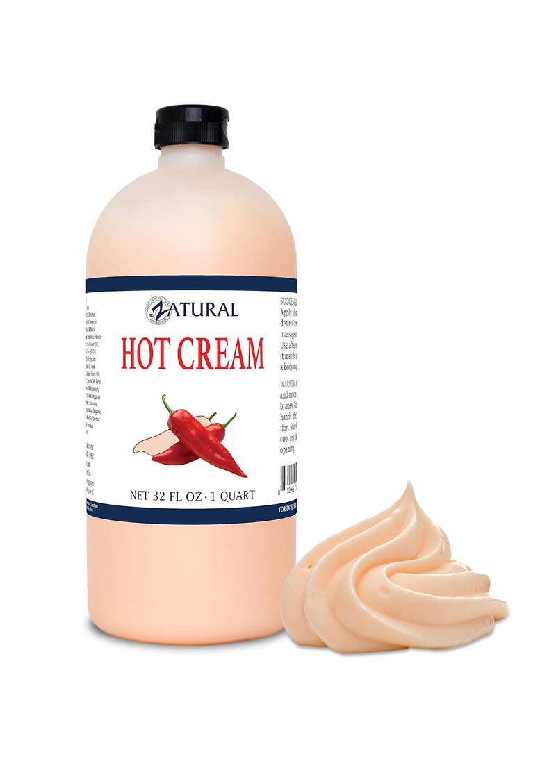 Zatural Organic Hot CreamCellulite CreamMuscle RubSlimming CreamBody WrapsBelly FatSkin Firming TightningProfessional Therapeutic GradeDoctor Formulated 32 Ounce 