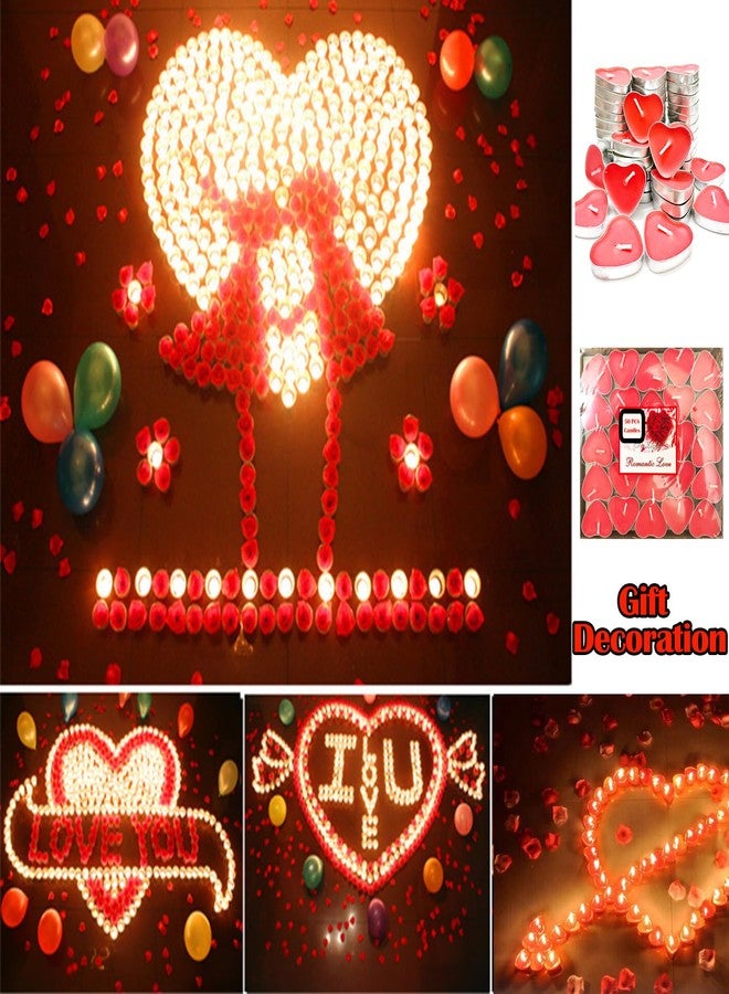 xlehoely 50 Pack Heart Shaped Unscented Tealight Candles, Long Lasting, Smokeless & Dripless for Mood, Romantic Decor, Pool, Dinners - Image 3
