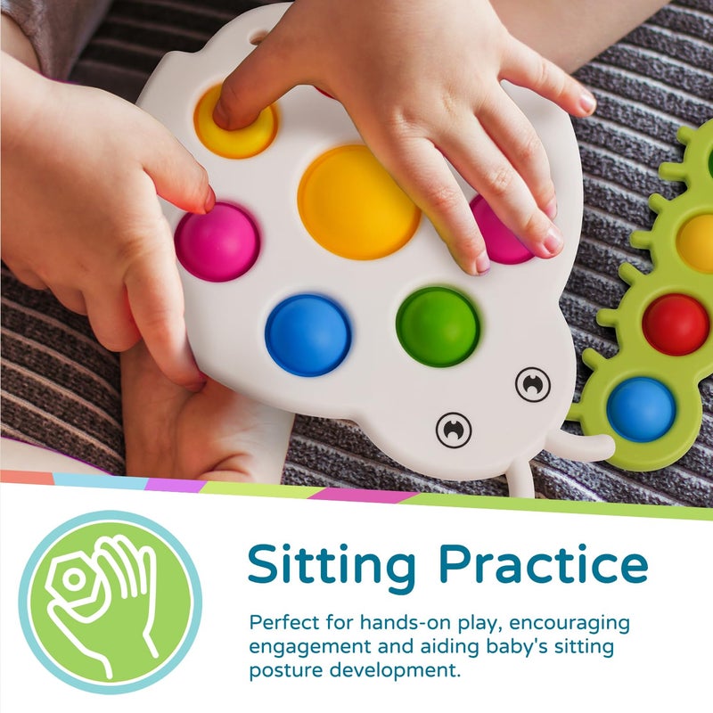 LiKee Fidget Popper Sensory Baby Toys for 10+ Months, Push and Popping Busy Board, Montessori Toys for 1+ Years Old, Airplane Car Travel Toy for Toddlers 1-3 Stress Relief (2 Pieces) - Image 4