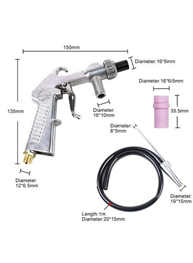 CMGTYYD Sand Blasting Gun Kit, Sand Blasters with Nozzles and 1m Rubber Hose,Sandblaster Air Siphon Feed Blast Gun,Sandblasting Gun Compressed Air Set for Sandblasting Device for Professional and DIY Projects - Image 5