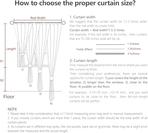 Joydeco Linen Curtains 96 Inch Length 2 Panel Sets,Light Filtering Curtains for Bedroom 52 Inch Wide Living Room Drapes with Back Tabs & Rod Pockets (W52 x L96 Inch, Oatmeal) - Image 5