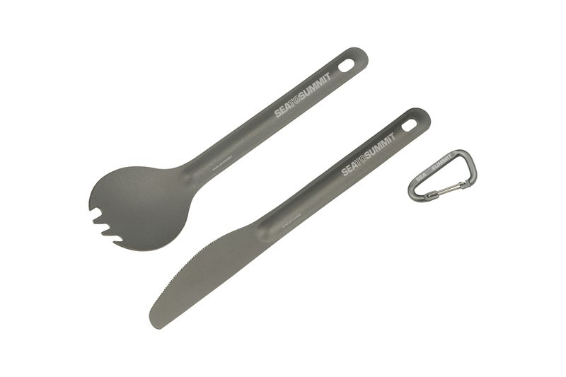 Sea to Summit Alpha Light Aluminum Camping Cutlery Set, Knife, Fork, Spoon - Image 1