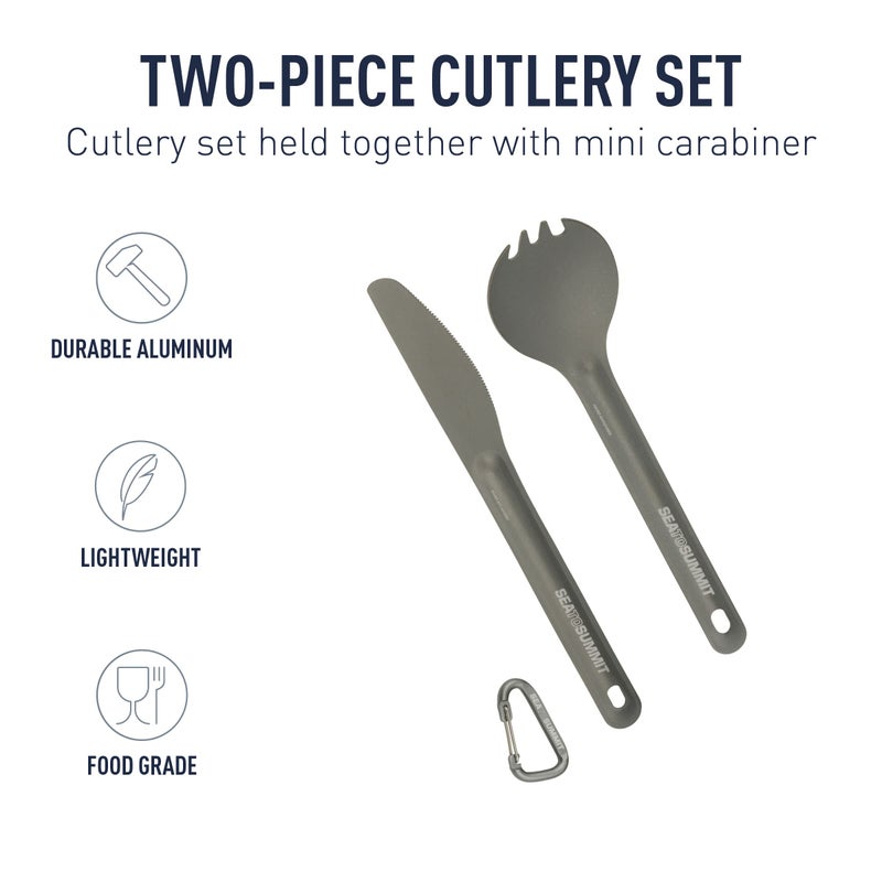 Sea to Summit Alpha Light Aluminum Camping Cutlery Set, Knife, Fork, Spoon - Image 2