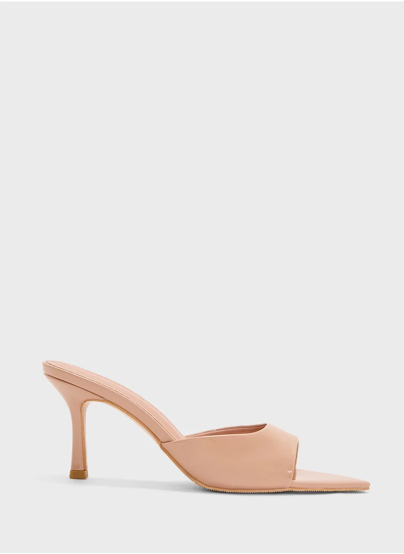 Ginger Pointed Toe Heeled Mule