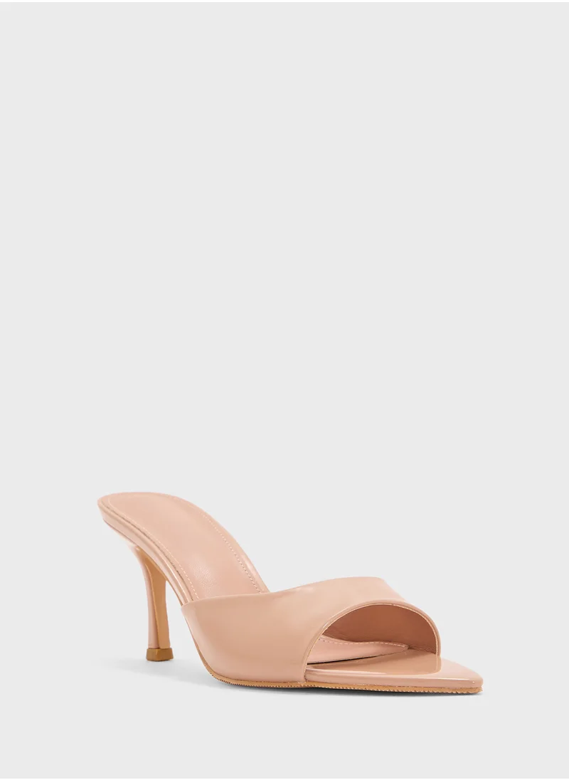 Ginger Pointed Toe Heeled Mule