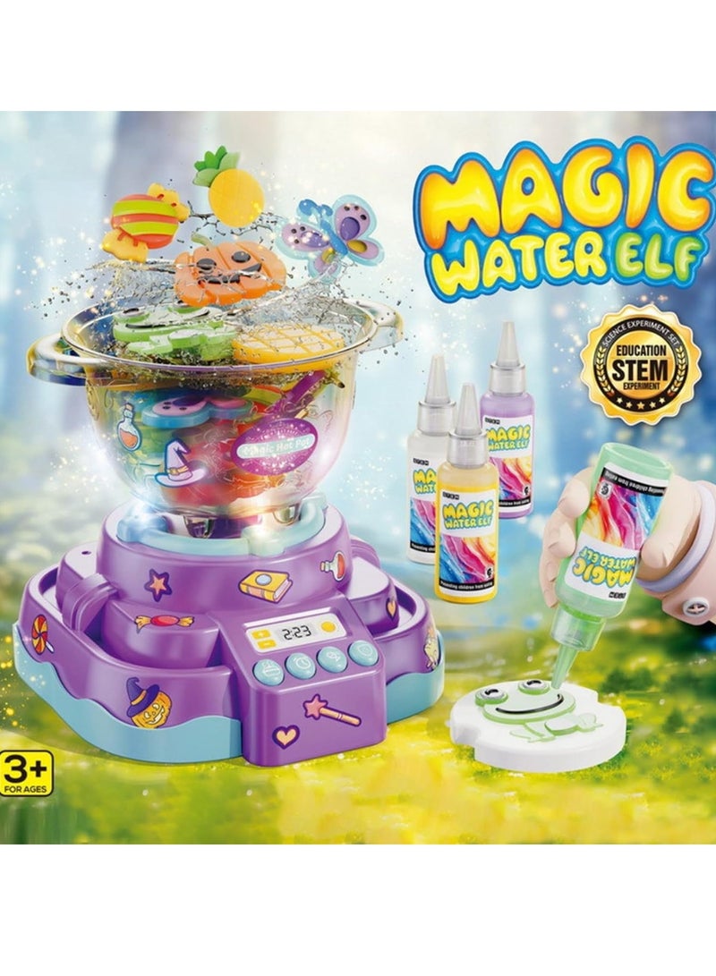 STEM Magic Water Elf Toy Kit, Crafts for Kids Ages 4-8, Aqua Fairy Water Gel Kit with 12 Gels and 6 Molds, Gifts for Aged 3+, DIY Squishy Maker Set, Arts and Crafts for Kids - Image 2