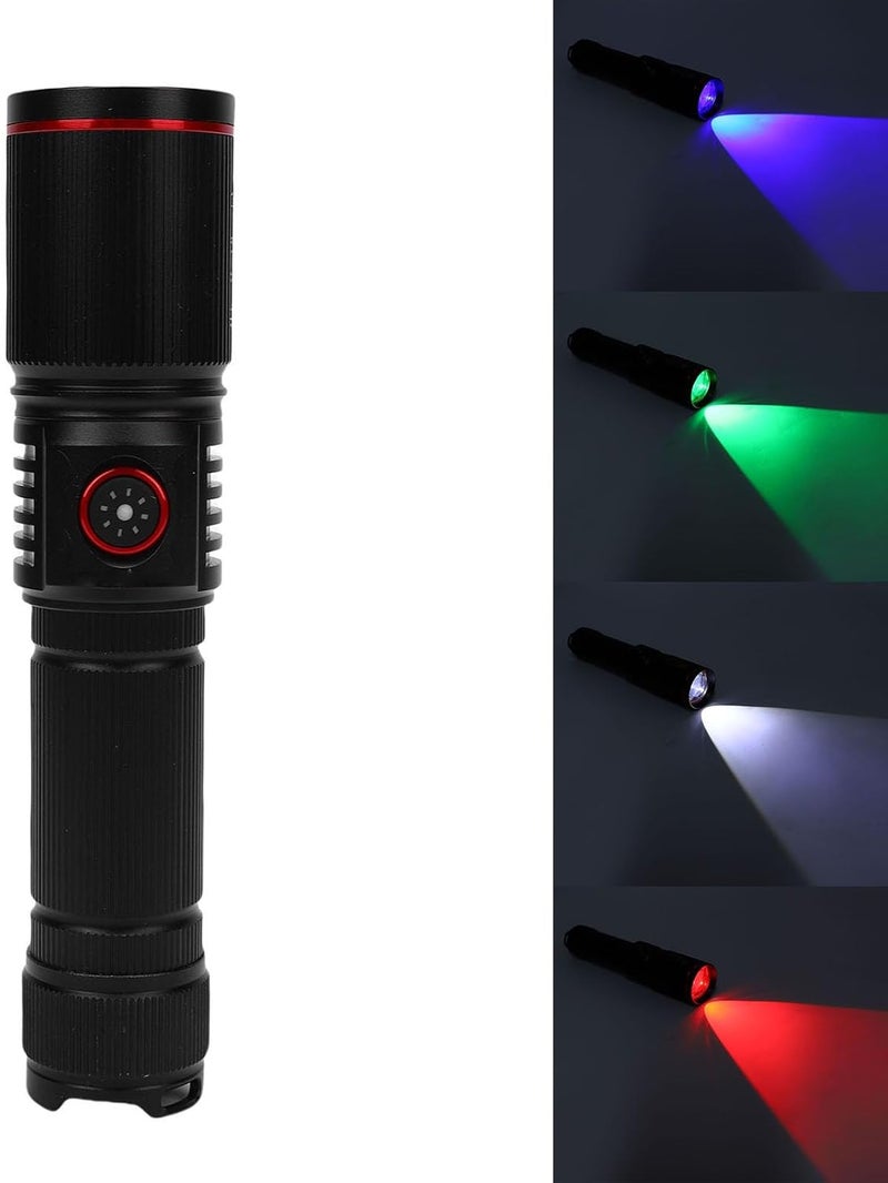 4 in 1 LED Flashlight Multi High Brightness Portable Flash Light for Outdoor Camping Hiking Fishing, Aluminum Alloy Flashlight with Multiple Lighting Modes - Image 2