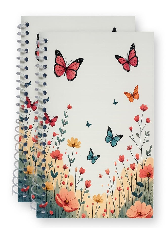 Spectrum Butterfly Garden Spiral Diary, A5 Size, Ruled White Pages, 150 Sheets, 100 GSM Paper, Pack of 2, 21x14 cm - Image 1