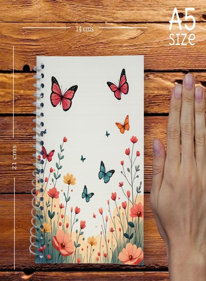 Spectrum Butterfly Garden Spiral Diary, A5 Size, Ruled White Pages, 150 Sheets, 100 GSM Paper, Pack of 2, 21x14 cm - Image 3
