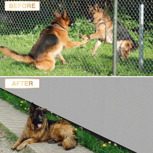 INFRANGE Privacy Fence Screen 5' x 50' Fencing Cover Heavy Duty Mesh Windscreen Cloth for Outdoor Garden Patio Backyard Chain Link Fence Gray - Image 2