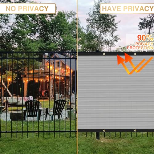 INFRANGE Privacy Fence Screen 5' x 50' Fencing Cover Heavy Duty Mesh Windscreen Cloth for Outdoor Garden Patio Backyard Chain Link Fence Gray - Image 4
