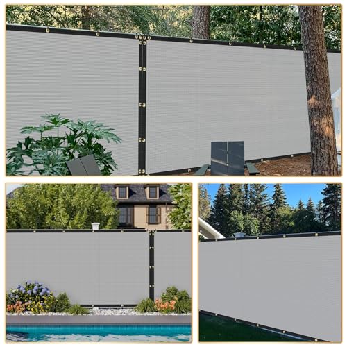INFRANGE Privacy Fence Screen 5' x 50' Fencing Cover Heavy Duty Mesh Windscreen Cloth for Outdoor Garden Patio Backyard Chain Link Fence Gray - Image 3