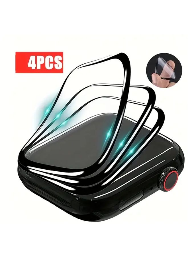 4Pcs Soft Glass 9D Full Coverage Screen Protector Film For 44mm Smartwatch - Image 1