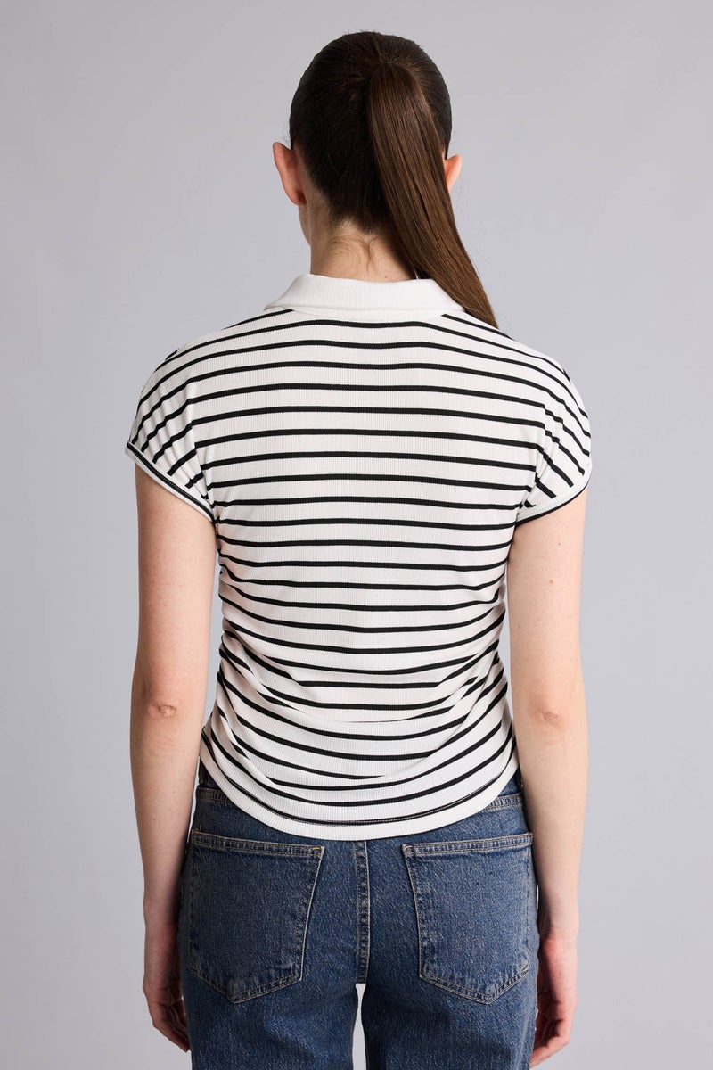 ديفاكتو تيشيرت بولو مخطط سليم فيت - Image 4