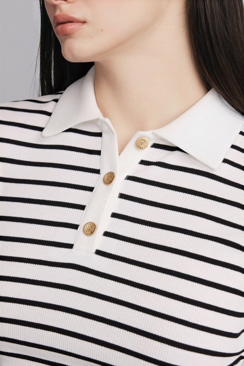 ديفاكتو تيشيرت بولو مخطط سليم فيت - Image 3