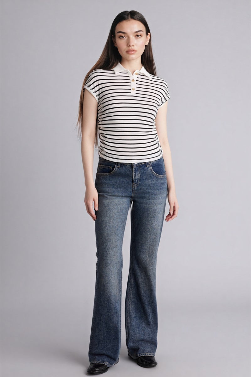 ديفاكتو تيشيرت بولو مخطط سليم فيت - Image 2