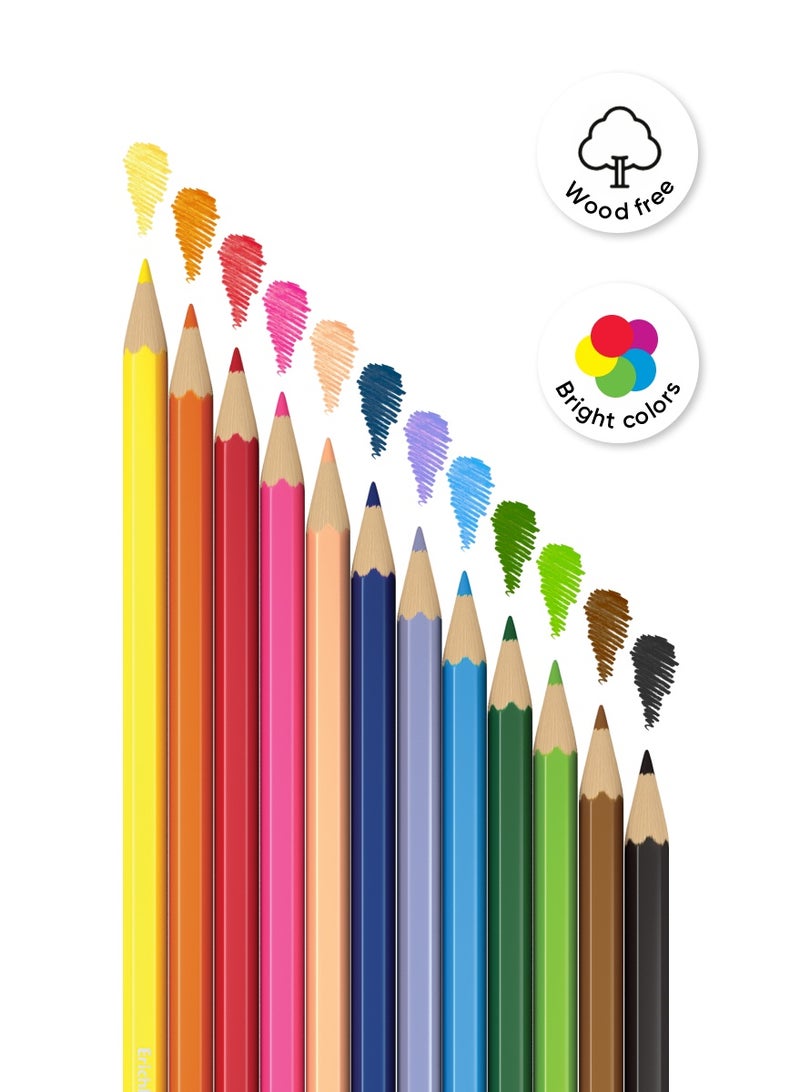 إريك كراوس البلاستيك سداسية اللون أقلام إريك كراوس جولي فريندز 12 الألوان ، 3 ملليمتر الرصاص (في علبة كرتون مع شماعات 12 قطع) - Image 4