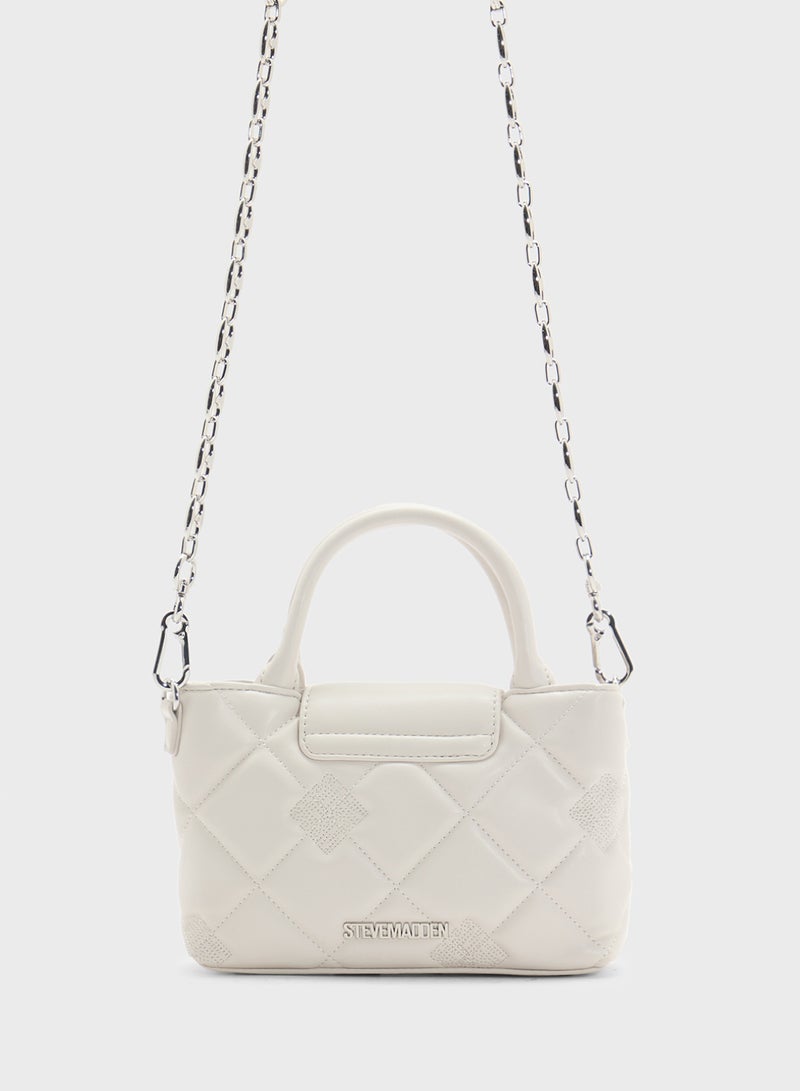 STEVE MADDEN Bosco Quilted Flap Over Logo Satchel Bag  - Image 2
