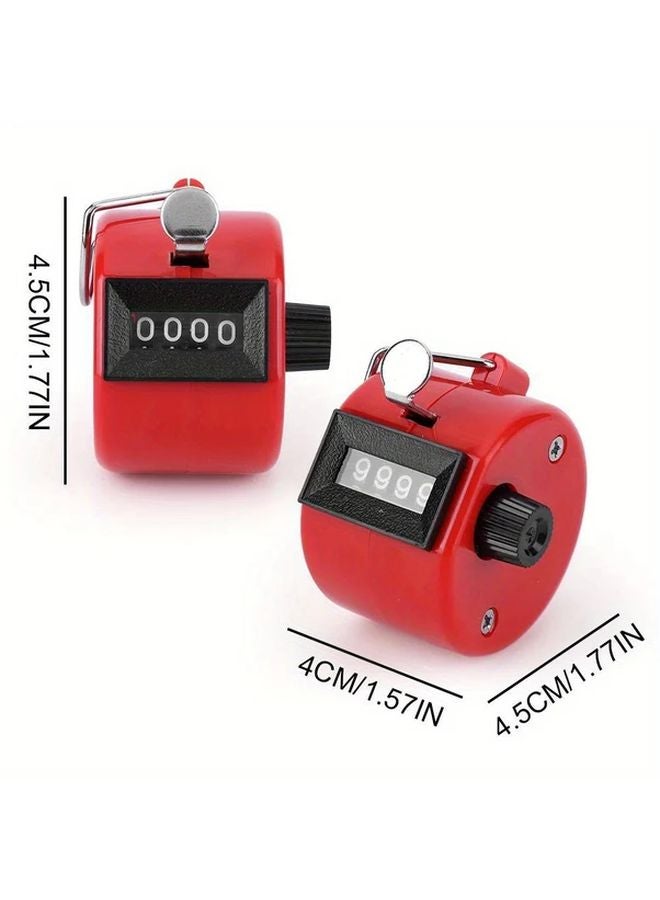 Red 4 Digit Handheld Tally Counter With Large Display Reset Button Keychain - Image 4