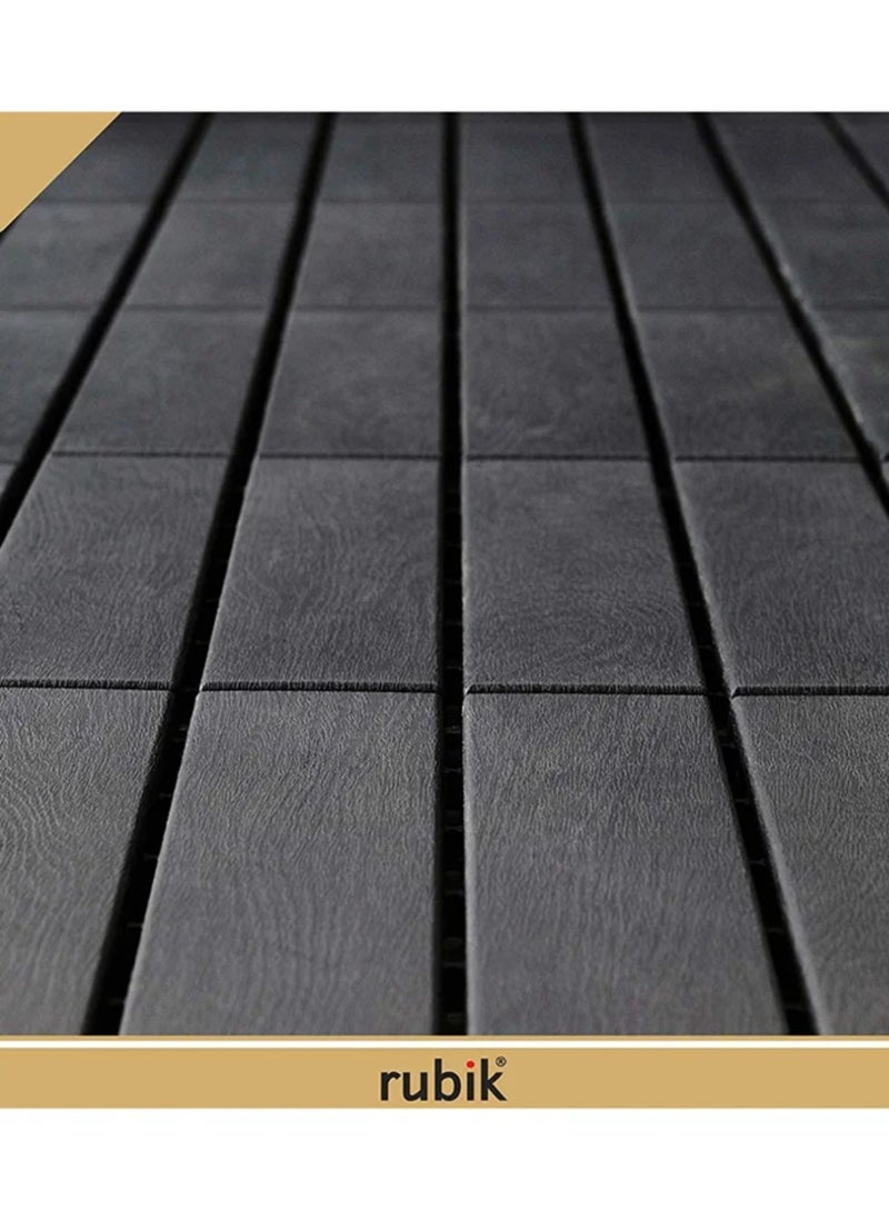 Rubik 9-piece set of dark gray polypropylene plastic outdoor floor tiles - Image 3