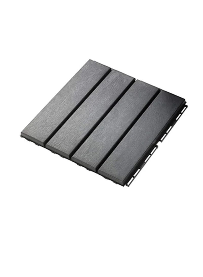 Rubik 9-piece set of dark gray polypropylene plastic outdoor floor tiles - Image 1